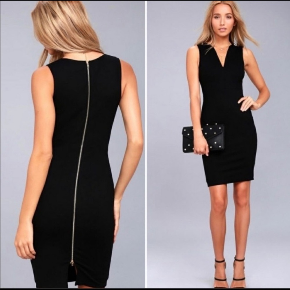 Lulus black cocktail dress with zipper